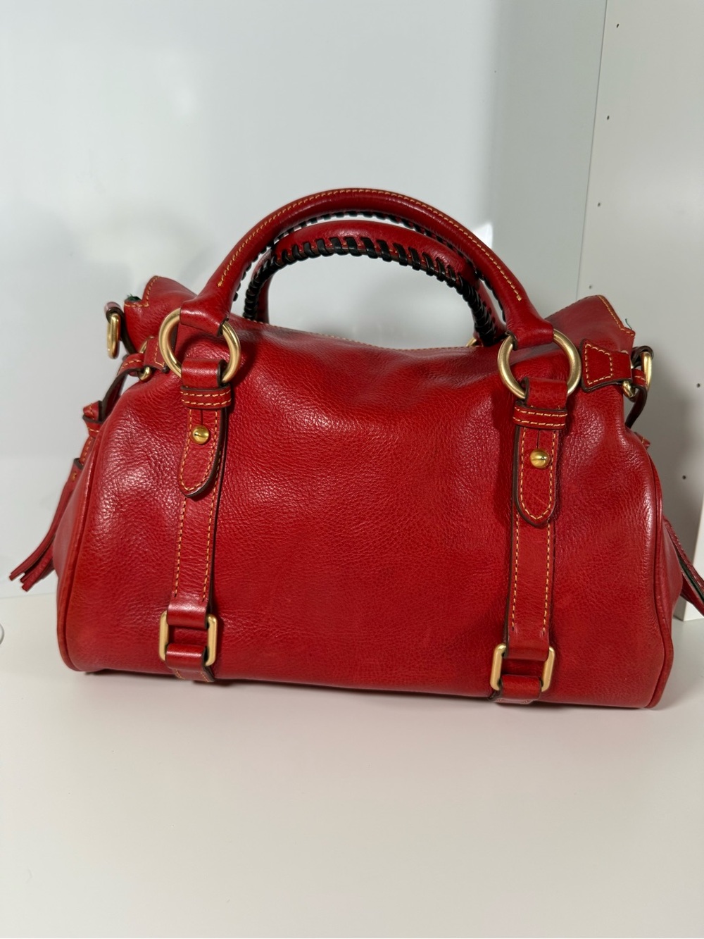 Dooney & Bourke Florentine Leather Satchel – Red - Picture 2 of 16